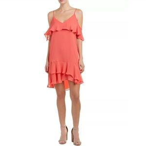 Parker Cold-Shoulder Slip Dress Orange/Apricot
